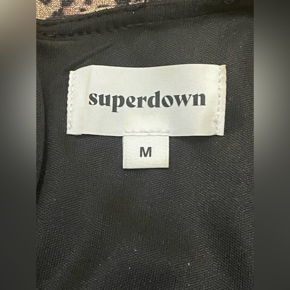 Superdown Laurie Leopard Metallic Wrap Mini Dress Size Medium - Picture 8 of 11